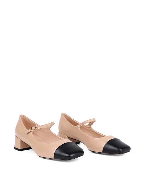 Жіночі туфлі Мері Джейн Attizzare шкіряні бежеві - фото 3 - Miraton