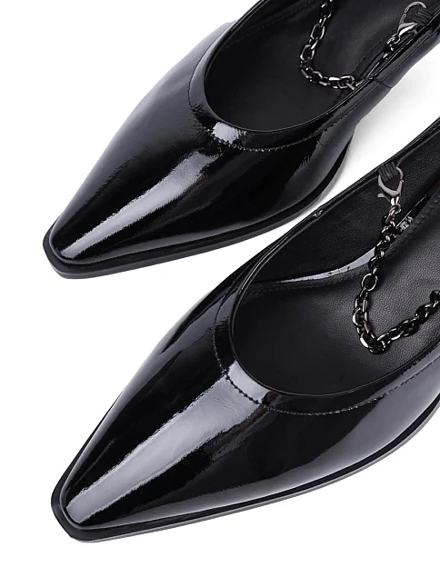 Жіночі туфлі човники MIRATON із наплаку чорні - фото 5 - Miraton