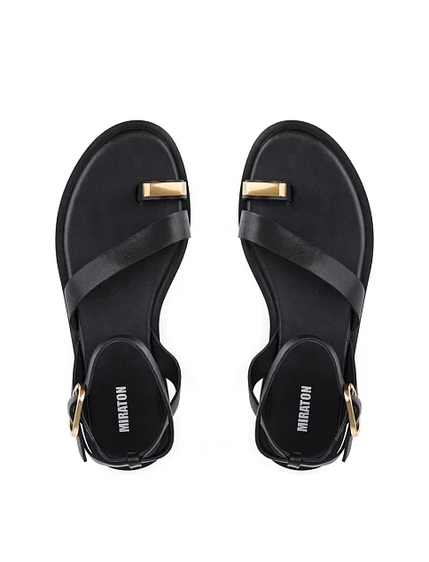 Женские сандалии MIRATON кожаные черные - фото 1 - Miraton