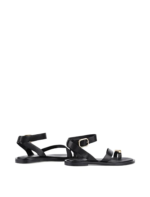 Женские сандалии MIRATON кожаные черные - фото 4 - Miraton