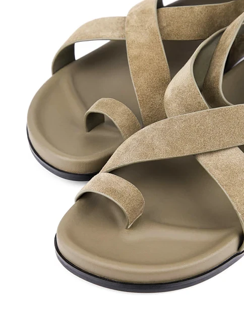 Женские сандалии MIRATON велюровые зеленые - фото 5 - Miraton