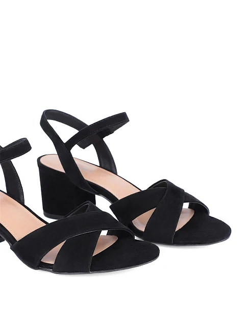 Женские босоножки Attizzare велюровые черные - фото 5 - Miraton