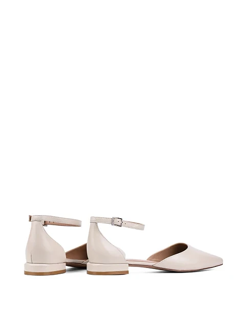 Женские балетки MIRATON кожаные молочные - фото 4 - Miraton