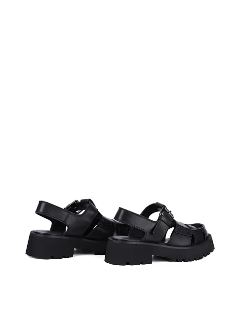 Женские туфли слингбеки MIRATON кожаные черные - фото 4 - Miraton