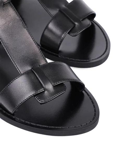 Жіночі сандалі MIRATON шкіряні чорні - фото 5 - Miraton