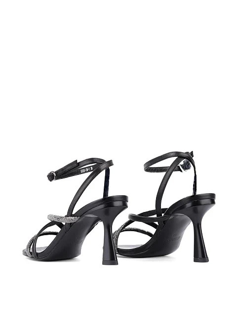 Жіночі босоніжки Attizzare шкіряні чорні - фото 4 - Miraton