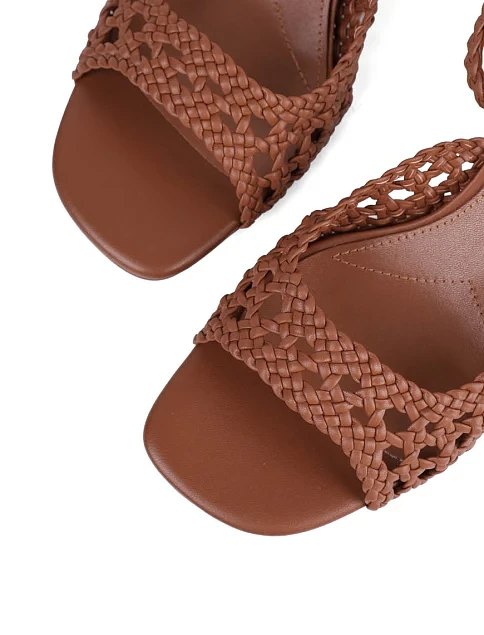 Женские босоножки MIRATON кожаные коричневые - фото 6 - Miraton