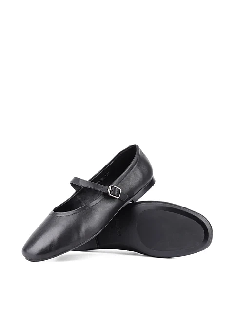 Женские балетки MIRATON кожаные черные - фото 2 - Miraton