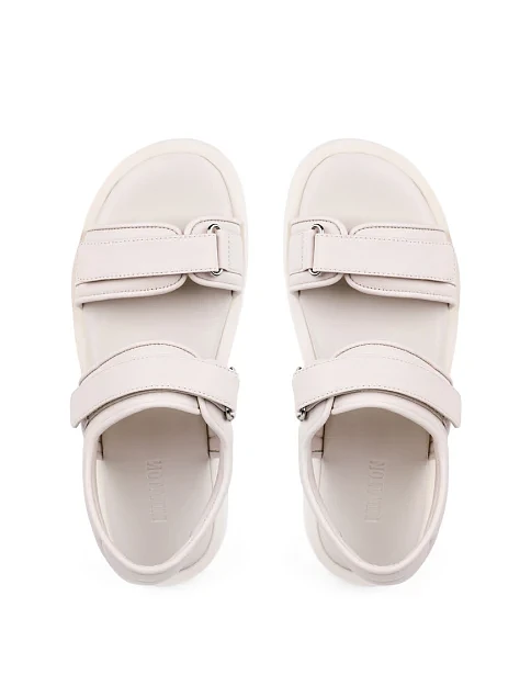 Жіночі сандалі MIRATON шкіряні молочного кольору - фото 4 - Miraton