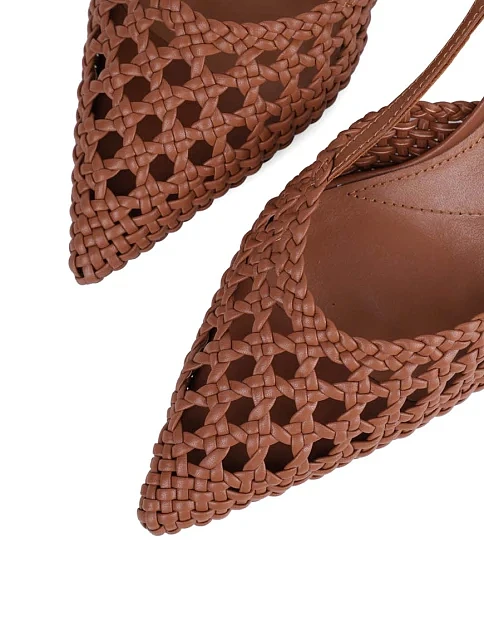 Жіночі туфлі слінгбеки MIRATON шкіряні коричневі - фото 6 - Miraton