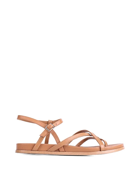 Женские сандалии MIRATON кожаные коричневые - фото 1 - Miraton