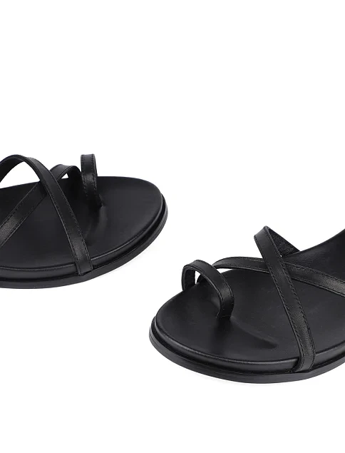 Жіночі сандалі MIRATON шкіряні чорні - фото 2 - Miraton