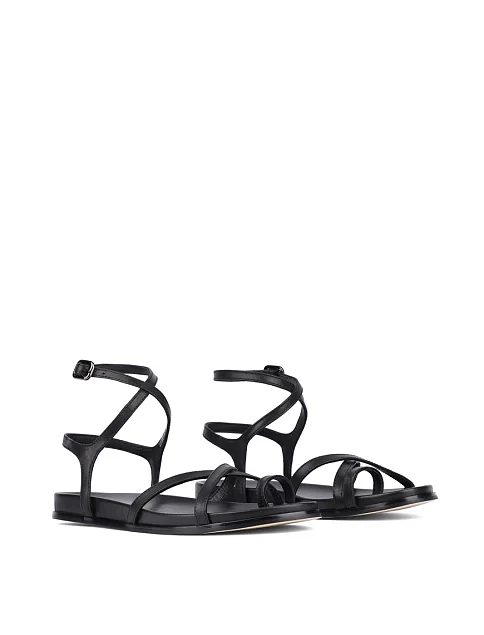 Жіночі сандалі MIRATON шкіряні чорні - фото 3 - Miraton