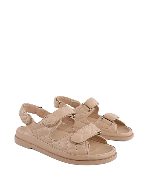 Жіночі сандалі MIRATON шкіряні бежеві - фото 2 - Miraton