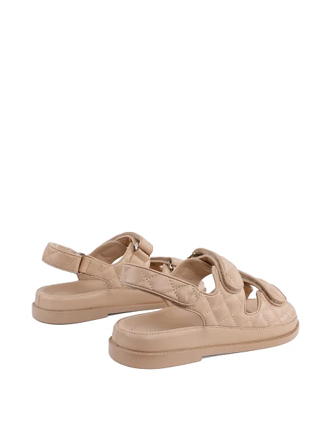 Жіночі сандалі MIRATON шкіряні бежеві - фото 3 - Miraton