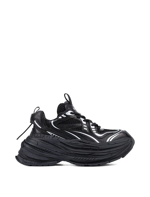 Женские кроссовки MIRATON кожаные черные - фото 1 - Miraton