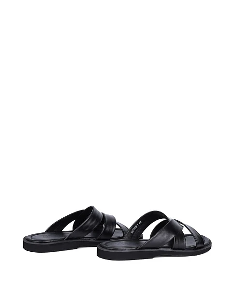 Мужские шлепанцы Miguel Miratez кожаные черные - фото 4 - Miraton