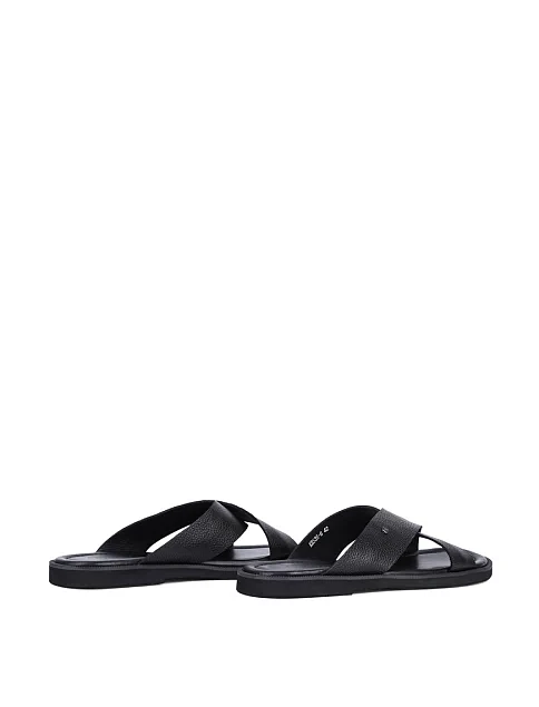 Мужские шлепанцы Miguel Miratez кожаные черные - фото 4 - Miraton