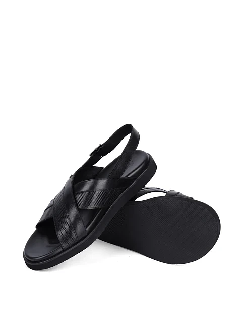 Чоловічі сандалі Miguel Miratez шкіряні чорні - фото 2 - Miraton