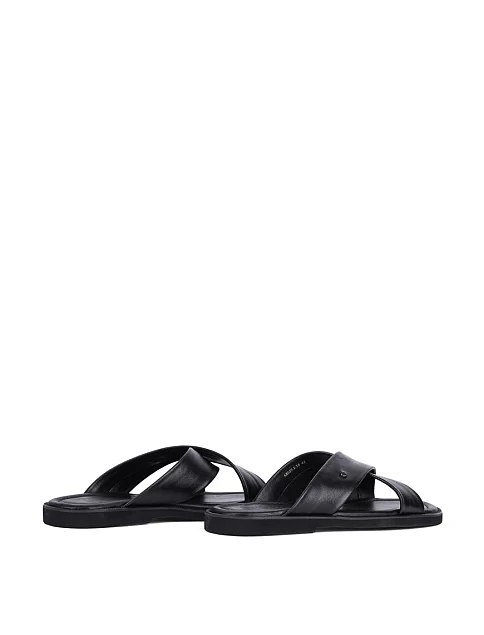 Мужские шлепанцы Miguel Miratez кожаные черные - фото 4 - Miraton