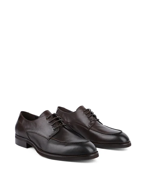 Мужские туфли дерби Miguel Miratez кожаные коричневые - фото 2 - Miraton