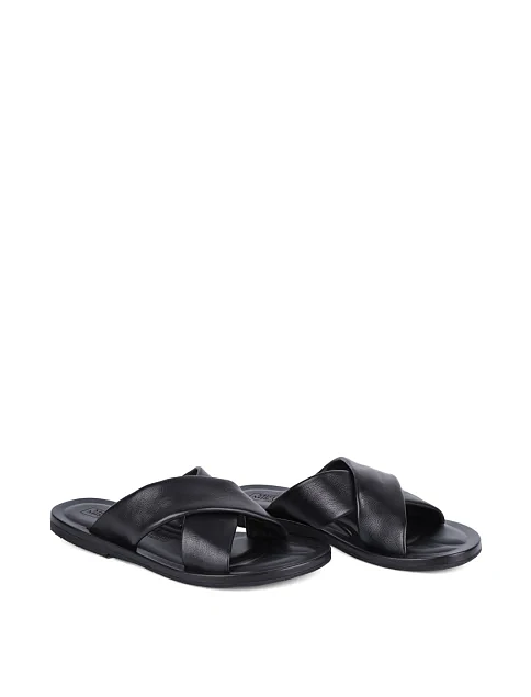 Мужские шлепанцы Miguel Miratez кожаные черные - фото 3 - Miraton