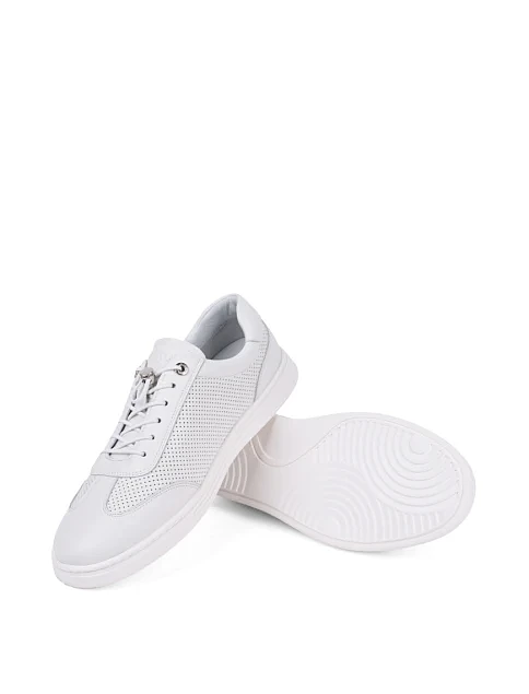 Мужские кеды MIRATON кожаные белые - фото 2 - Miraton