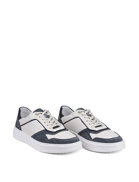 Чоловічі кеди MIRATON шкіряні біло-сірі - фото 3 - Miraton