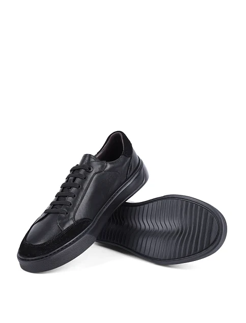 Чоловічі кеди MIRATON шкіряні чорні - фото 2 - Miraton