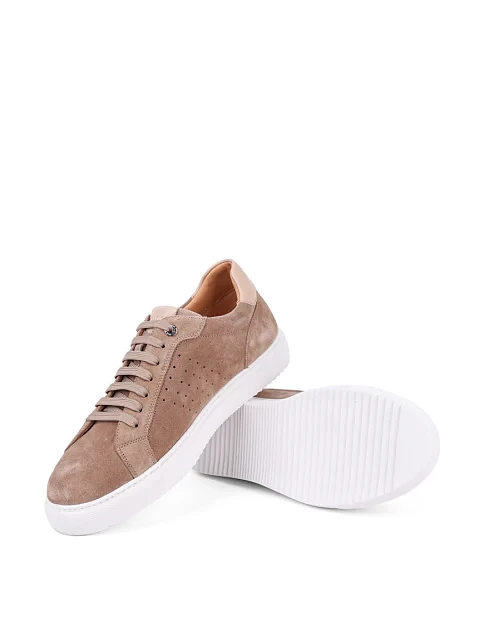 Мужские кеды MIRATON замшевые бежевые - фото 2 - Miraton