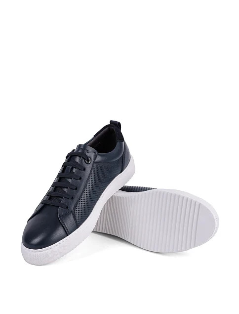 Мужские кеды MIRATON кожаные синие - фото 2 - Miraton