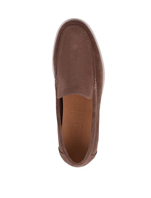 Мужские туфли лоферы Miguel Miratez замшевые бежевые - фото 2 - Miraton