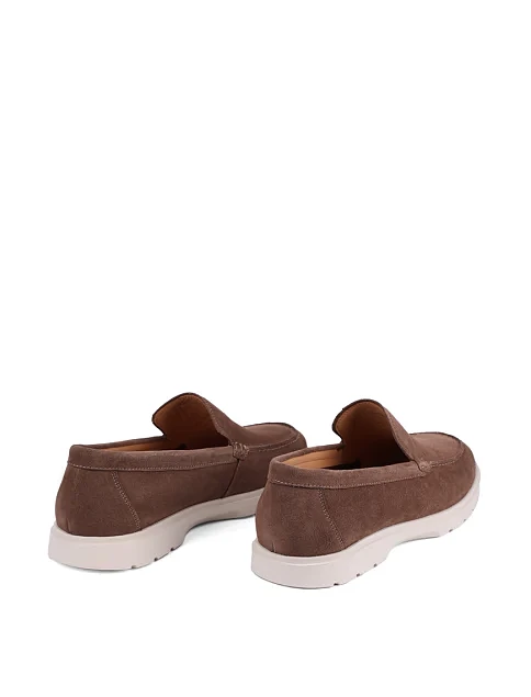 Мужские туфли лоферы Miguel Miratez замшевые бежевые - фото 4 - Miraton