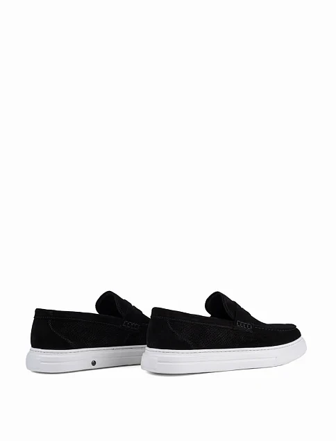 Мужские туфли лоферы MIRATON замшевые черные - фото 4 - Miraton