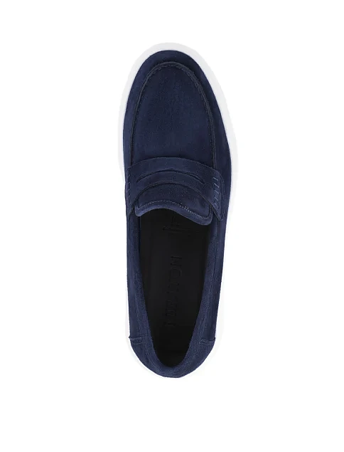 Мужские туфли лоферы Miguel Miratez замшевые синие - фото 2 - Miraton