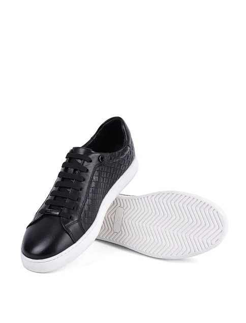 Мужские кеды MIRATON кожаные черные - фото 2 - Miraton