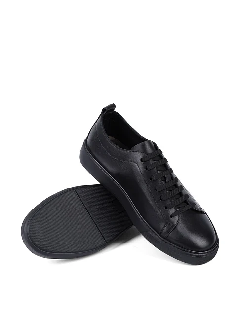 Мужские кеды MIRATON кожаные черные - фото 2 - Miraton