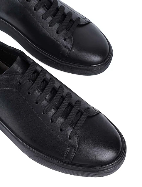 Мужские кеды MIRATON кожаные черные - фото 5 - Miraton