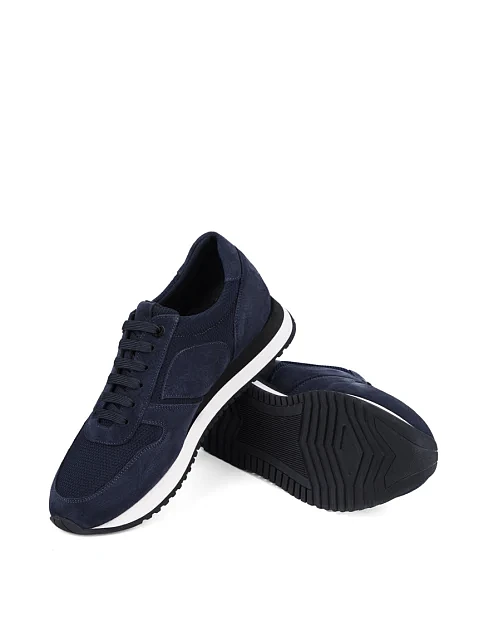 Мужские кроссовки MIRATON замшевые синие - фото 2 - Miraton