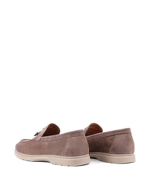 Мужские туфли лоферы Miguel Miratez замшевые бежевые - фото 4 - Miraton