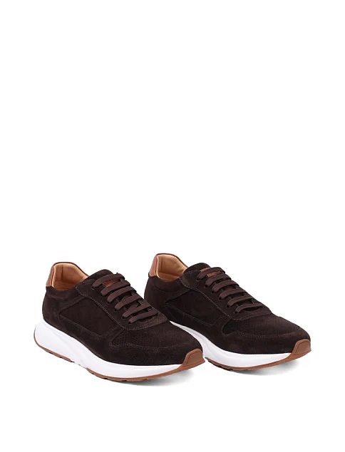 Мужские кроссовки MIRATON замшевые коричневые - фото 3 - Miraton