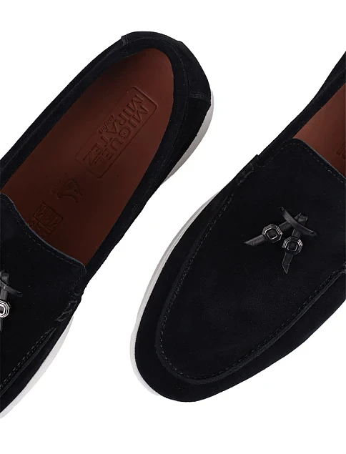 Мужские туфли лоферы Miguel Miratez замшевые черные - фото 5 - Miraton