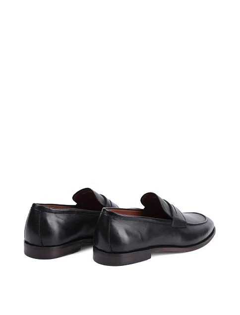Мужские туфли лоферы Miguel Miratez кожаные черные - фото 4 - Miraton