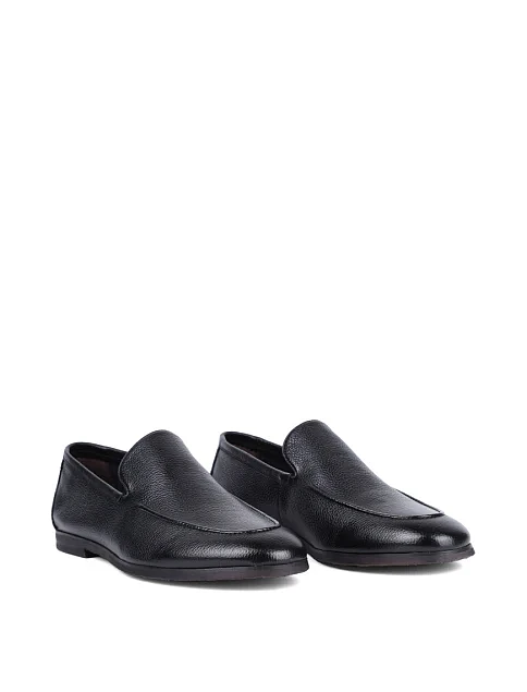 Мужские туфли лоферы Miguel Miratez кожаные черные - фото 3 - Miraton