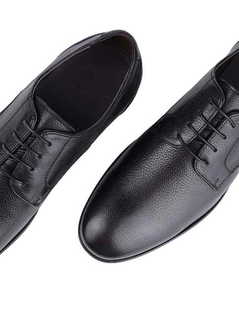 Мужские туфли дерби Miguel Miratez кожаные черные - фото 6 - Miraton