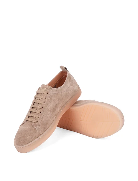 Мужские кеды MIRATON замшевые бежевые - фото 3 - Miraton