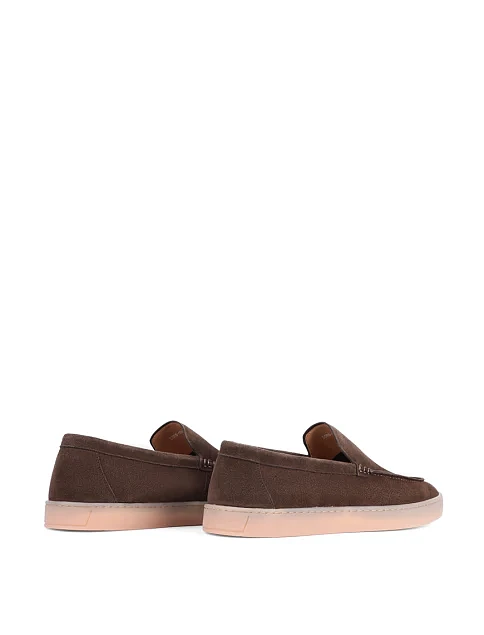 Мужские туфли лоферы Miguel Miratez замшевые коричневые - фото 4 - Miraton
