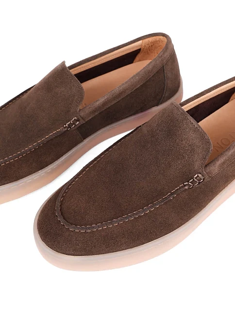 Мужские туфли лоферы Miguel Miratez замшевые коричневые - фото 5 - Miraton