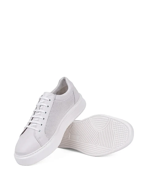 Мужские кеды MIRATON кожаные белые - фото 2 - Miraton