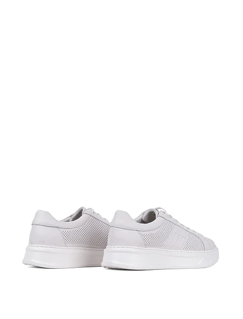 Мужские кеды MIRATON кожаные белые - фото 4 - Miraton